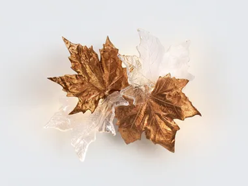 FOLIO LEAVES DOUBLE COUPLE - LED handmade bronze wall light by Serip