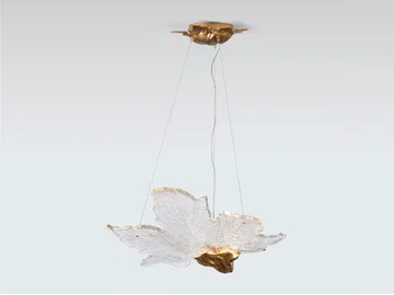 FOLIO PALM SMALL - Handmade bronze pendant lamp by Serip