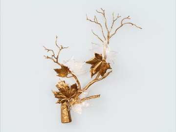 FOLIO TWIG LEFT - LED handmade bronze wall lamp by Serip