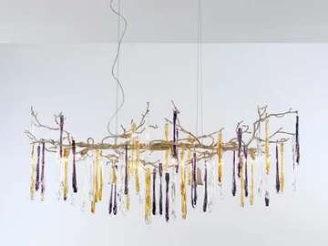GLAMOUR BLIZZARD - Handmade bronze pendant lamp by Serip