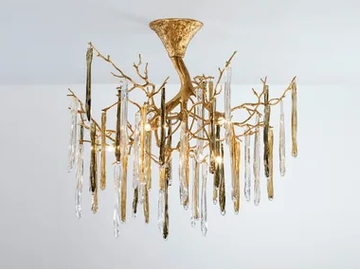 GLAMOUR GLAZE MEDIUM - Handmade bronze pendant lamp by Serip