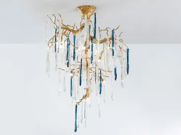 GLAMOUR ICE CRYSTALS MEDIUM - Handmade bronze pendant lamp by Serip