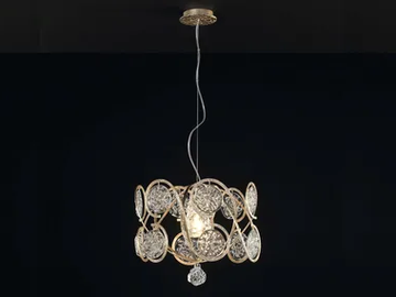 LINES BEMOLLE SMALL - Handmade bronze pendant lamp by Serip