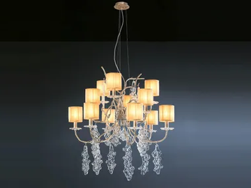 LINES FALLEN - Handmade bronze chandelier by Serip