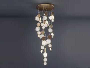 LUNA DREAM CATCHER - LED handmade bronze ceiling lamp by Serip