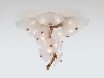 NENUFAR LUTEA - Handmade bronze ceiling lamp by Serip