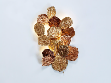 PATHLEAF HEAP MEDIUM - LED handmade bronze wall lamp by Serip