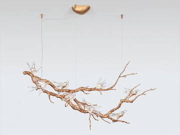 VOA FLOAT LARGE - LED handmade bronze pendant lamp by Serip
