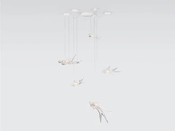 VOA MOBILE MEDIUM - Handmade LED bronze pendant lamp by Serip