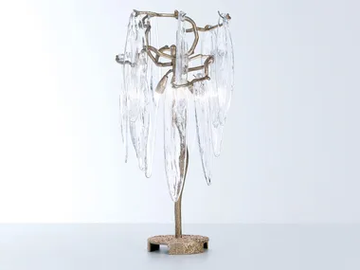 WATERFALL BLOCK - Handmade bronze table lamp by Serip
