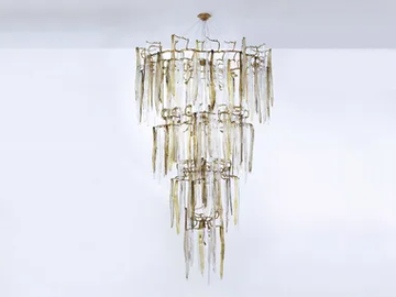 WATERFALL CASCADE QUAD - Handmade bronze pendant lamp by Serip
