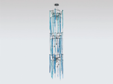 WATERFALL STRAW TRIPLE - Handmade bronze pendant lamp by Serip