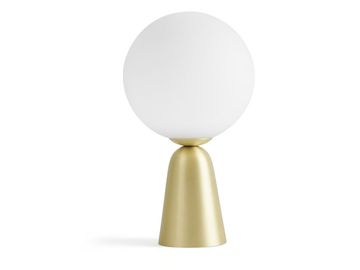 LUNAR - Table lamp in brushed brass and opal glass by Sforzin