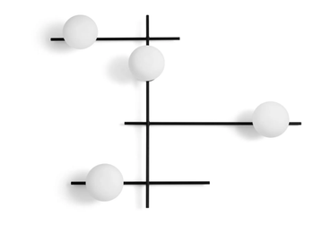 MIKADO 4 - Wall lamp in opal glass and metal by Sforzin