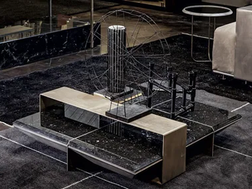 BROK - Low Nero Marquina marble coffee table by Shake