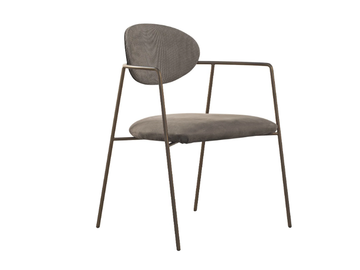 EDEN - Upholstered nabuk chair with armrests by Shake