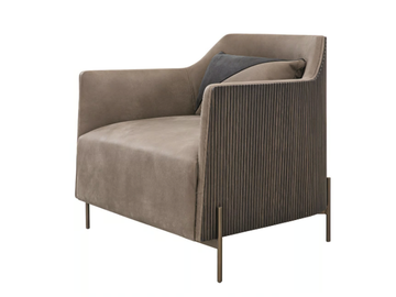 HEGE - Nabuk armchair with armrests by Shake