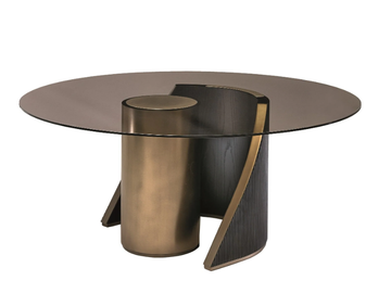 HEGE - Round glass dining table by Shake