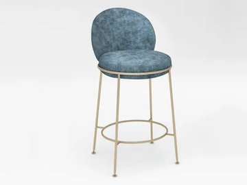 AMARETTO - Velvet barstool with back by Sicis