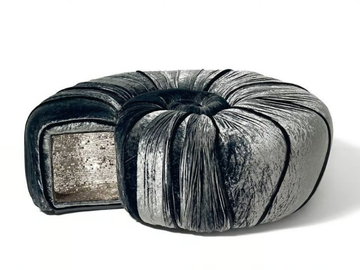AMMONITE - Round fabric pouf by Sicis