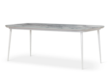 FILICUDI - Aluminum garden table with Vetrite top by Sicis