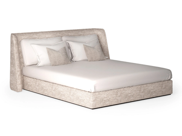 HUG - Fabric double bed with upholstered headboard by Sicis