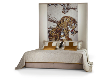 KOMO - Double bed with high headboard by Sicis