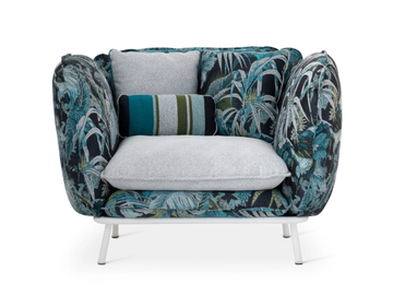 LIPARI - Fabric garden armchair with removable cover with armrests by Sicis