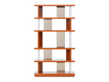 OSAKA - Open wooden and leather bookcase by Sicis