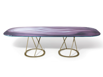 PHILIPPE - Oval glass dining table by Sicis