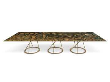 PHILIPPE - Rectangular glass dining table by Sicis