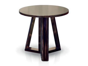 RAY - Round wood and glass coffee table by Sicis
