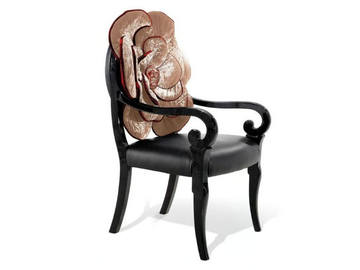 TRONE - Upholstered fabric chair with armrests by Sicis