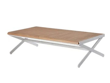 OSKAR - Low rectangular aluminium and wood coffee table by Sifas
