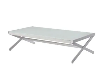OSKAR - Low rectangular glass and aluminium coffee table by Sifas