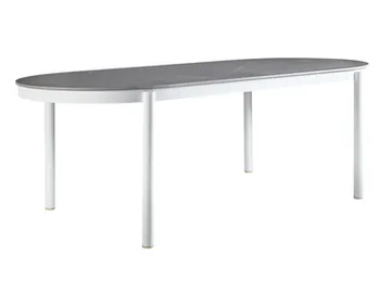 OUTLINE - Oval glass and aluminium garden table by Sifas