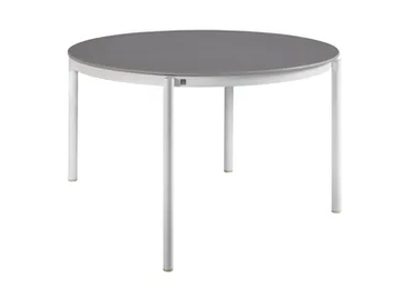 OUTLINE - Round glass and aluminium garden table by Sifas