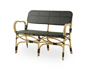 BISTRO - Rattan and ArtFibre® bench with back by Sika Design