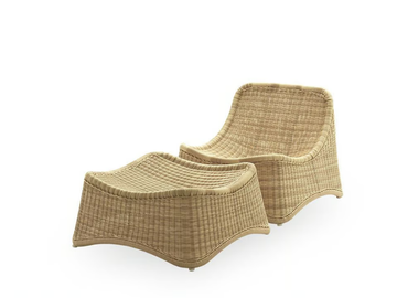 CHILL EXTERIOR - Alu-Rattan and ArtFibre garden armchair with footstool by Sika Design