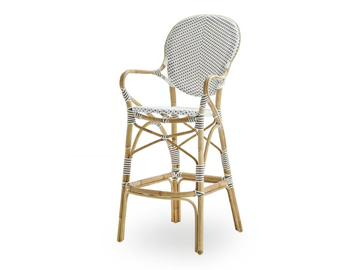 ISABELL - Rattan stool with armrests by Sika Design