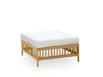 MAGGIE EXTERIOR - Square modular garden pouf in Alu-Rattan and ArtFibre by Sika Design
