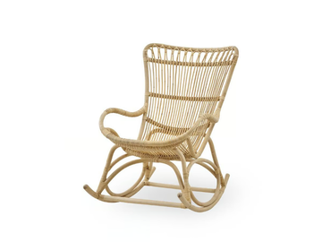 MONET - Rocking rattan easy chair with armrests by Sika Design