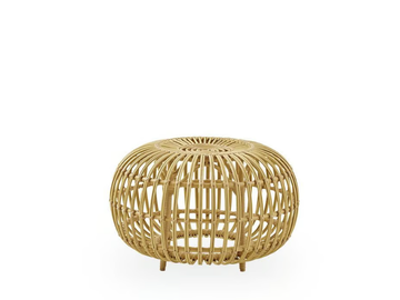 OTTOMAN EXTERIOR - Low garden stool in Alu-Rattan and ArtFibre by Sika Design