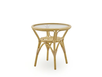 TONY EXTERIOR - Garden side table in glass, Alu-Rattan and ArtFibre by Sika Design