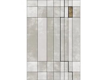 FACE RELOADED MARKED HOT - Custom handmade Bamboo silk rug with geometric shapes by Sirecom Tappeti