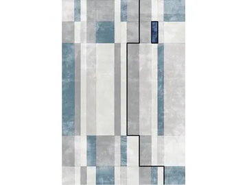 FACE RELOADED WARM - Custom handmade Bamboo silk rug with geometric shapes by Sirecom Tappeti