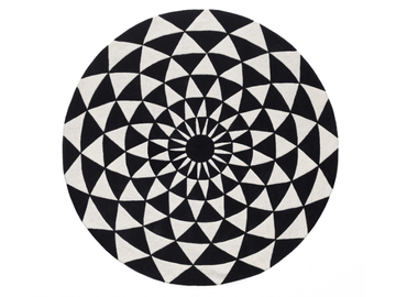 BIANCA NEVE ZERO - Round handmade wool rug with optical pattern by SITAP Carpet Couture Italia