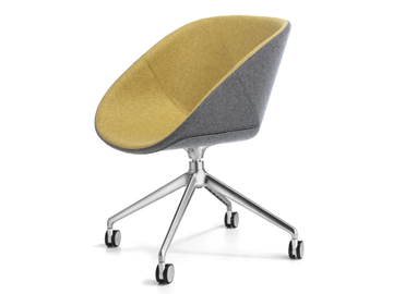 HIBISCUS - Trestle-based swivel chair with castors by SITIA