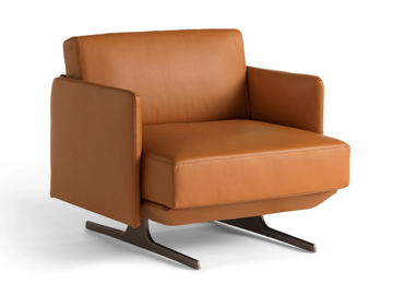 HUGÒ - Leather armchair with removable cover by SITIA