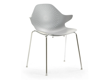 KLERA - Stackable aluminium chair with armrests by SITIA